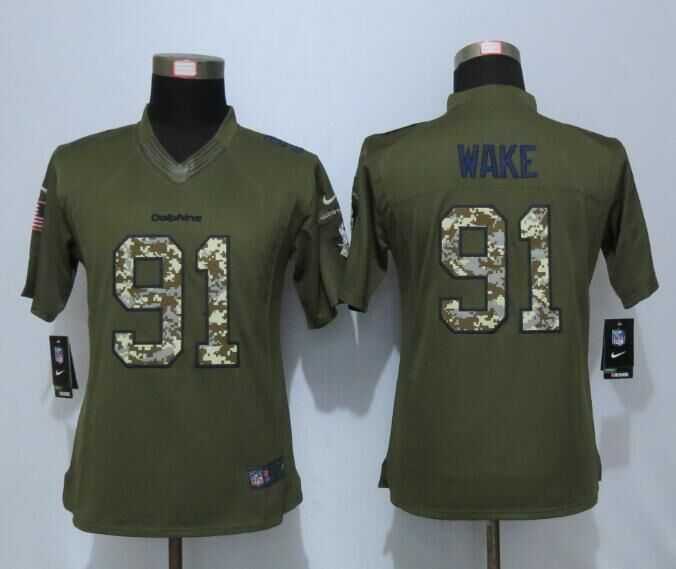 Women Nike Limited Miami Dolphins #91 Wake Green Salute To Service Jersey,We sell and wholesale Women Nike Limited Miami Dolphins #91 Wake Green Salute To Service Jersey on line form chian!